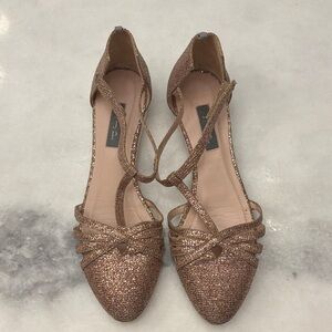 SJP by Sarah Jessica Parker Glittery Rose Gold Flats